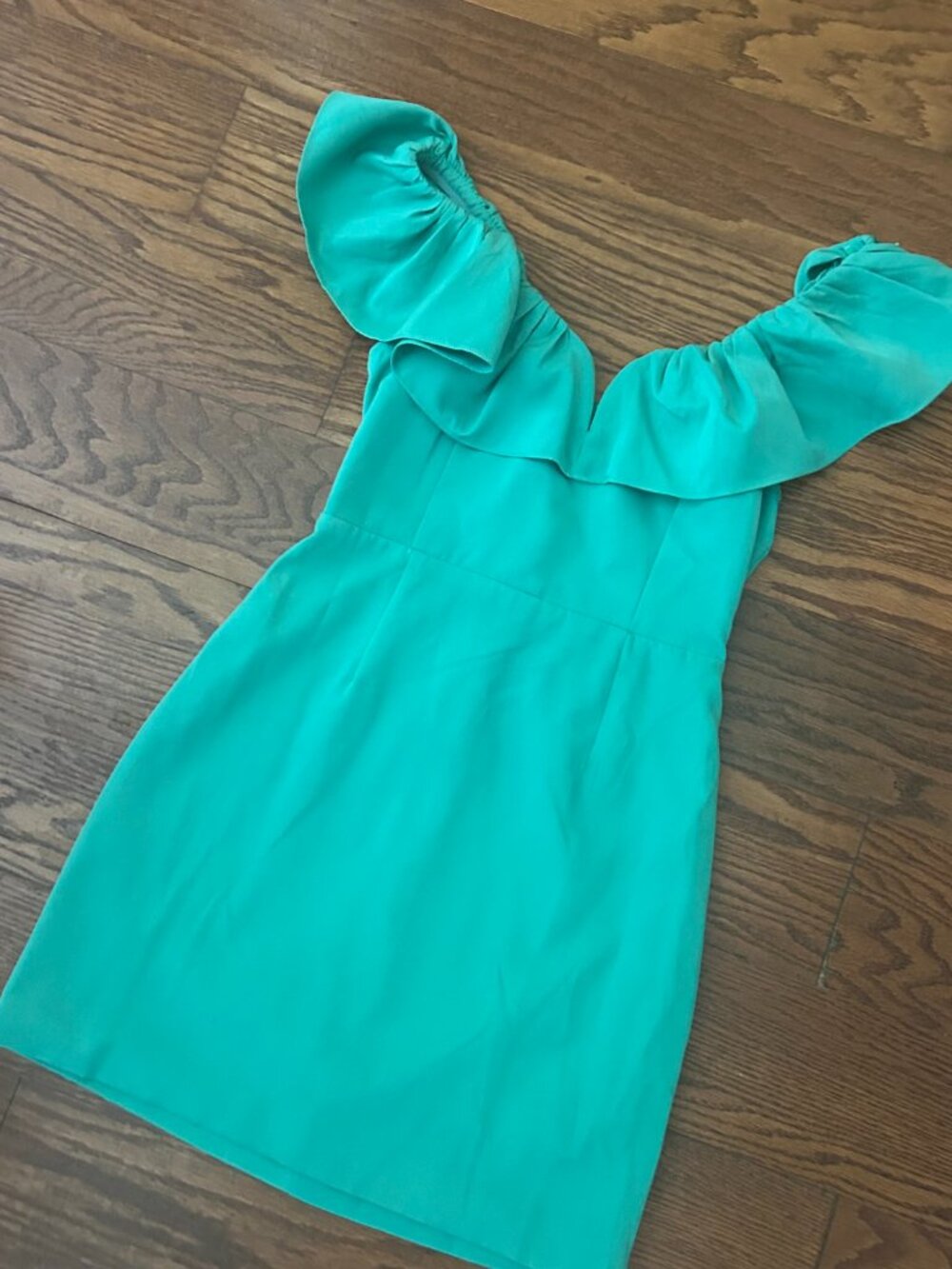 DO+BE Teal Ruffle-Shoulder Mini Dress - Picture 3 of 13